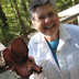 Ellen Hitchcock and a Fistulina Hepatica 'Beefsteak Mushroom'